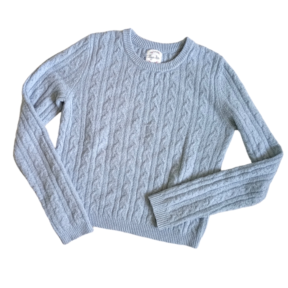 Hippie Rose Cable Knit Cropped Sweater